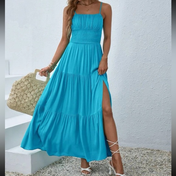 Boho ruched bustier ruffle hem cami dress - Picture 6 of 6